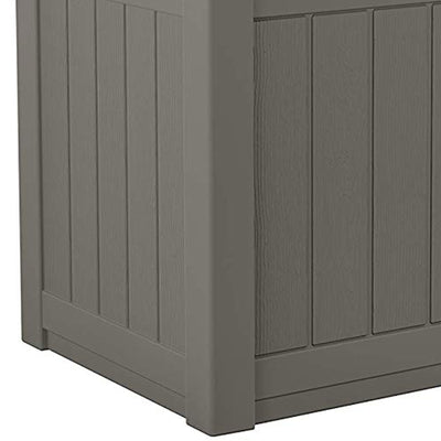 Suncast 22 Gallon Outdoor Patio Small Deck Box with Storage Seat, Stone (4 Pack) - VMInnovations