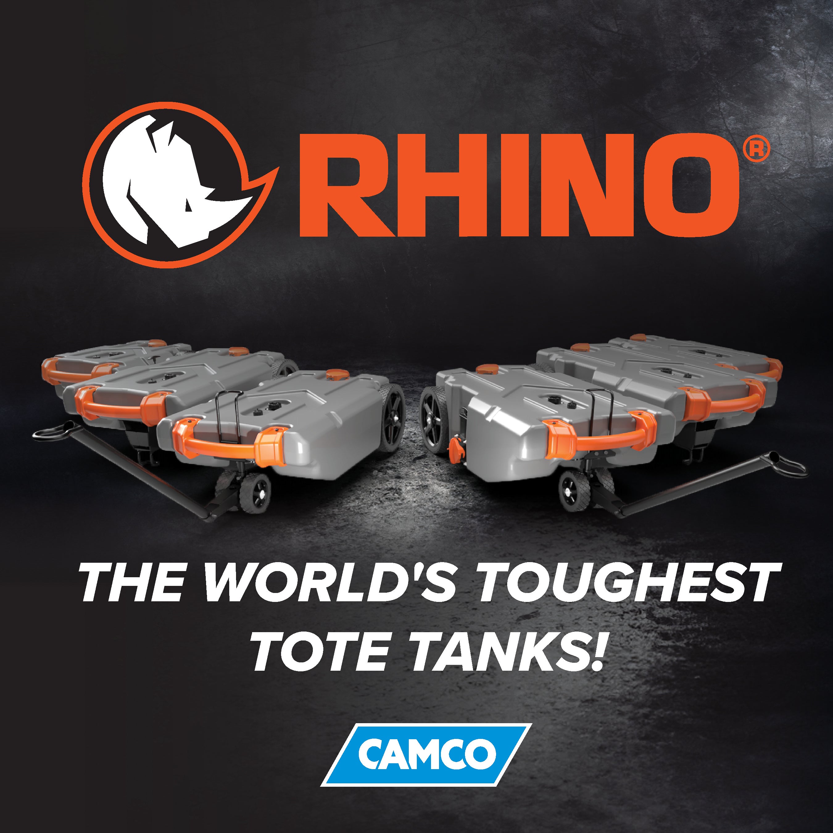 Camco Rhino Portable 36 Gallon RV Waste Tank Holding Hose Accessories (Open Box)