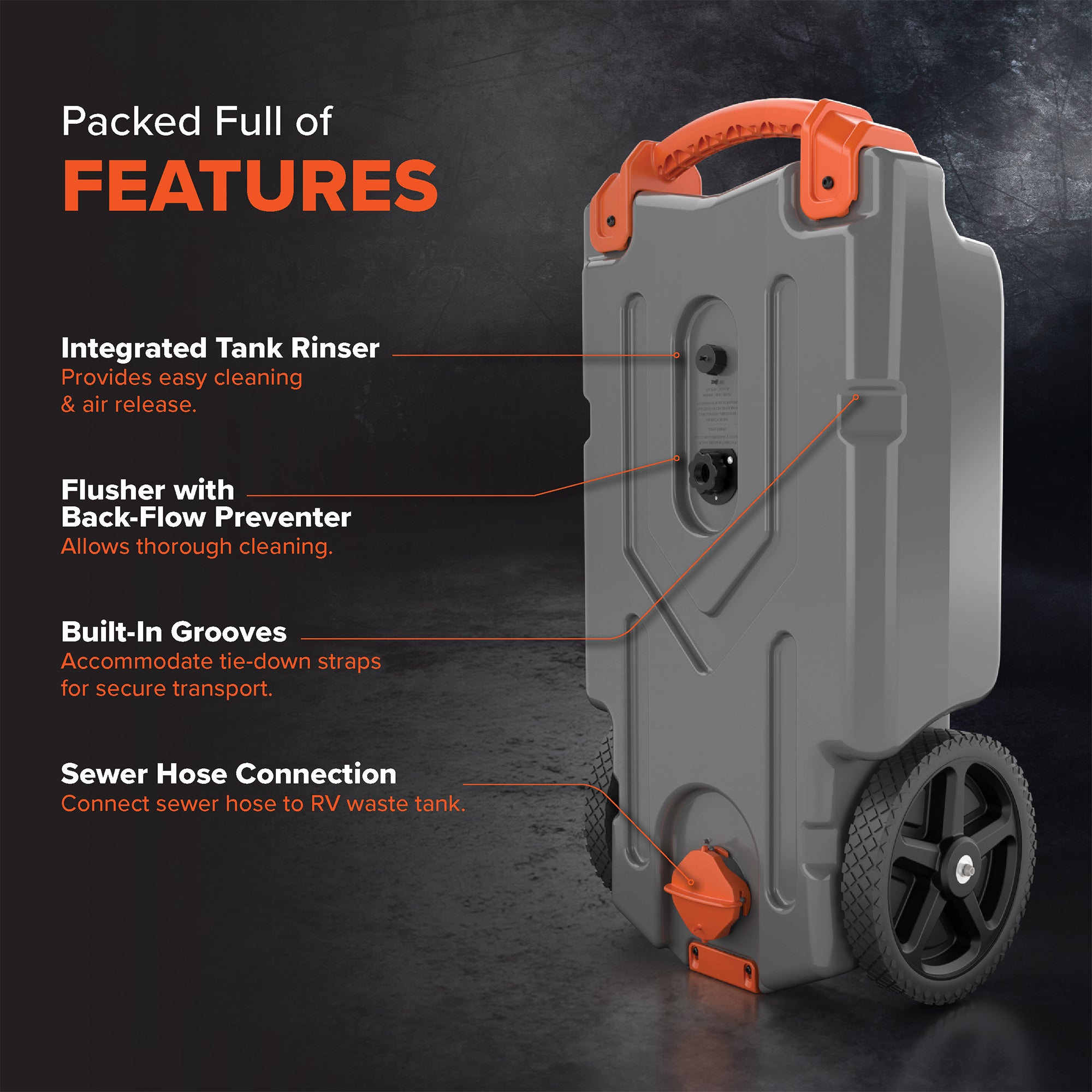 Camco Rhino Portable 21 Gallon RV Waste Tank Holding Hose, Accessories(Open Box) - VMInnovations