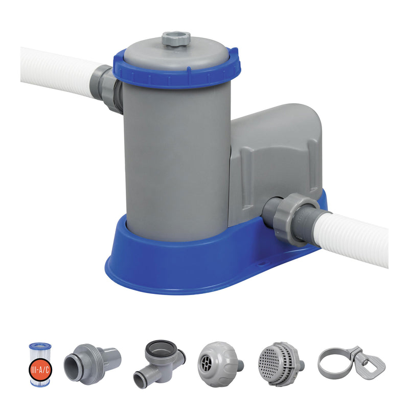 Bestway Pool Filter Pump System, Cleaning Kit, & Replacement Cartridges, 6 Pack - VMInnovations