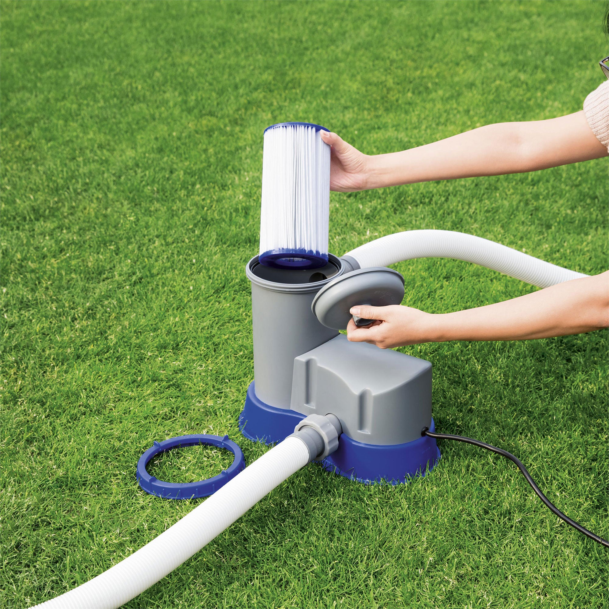 Bestway Pool Filter Pump System, Cleaning Kit, & Replacement Cartridges, 6 Pack