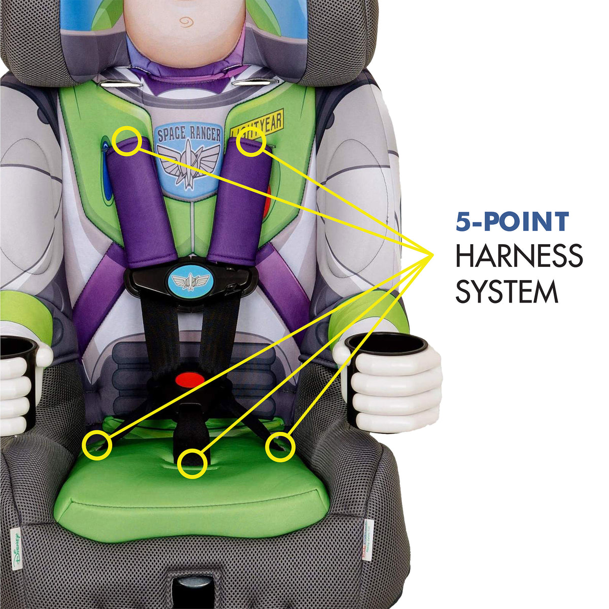 KidsEmbrace Disney Buzz Lightyear Combination 5 Point Harness Booster Car Seat - VMInnovations