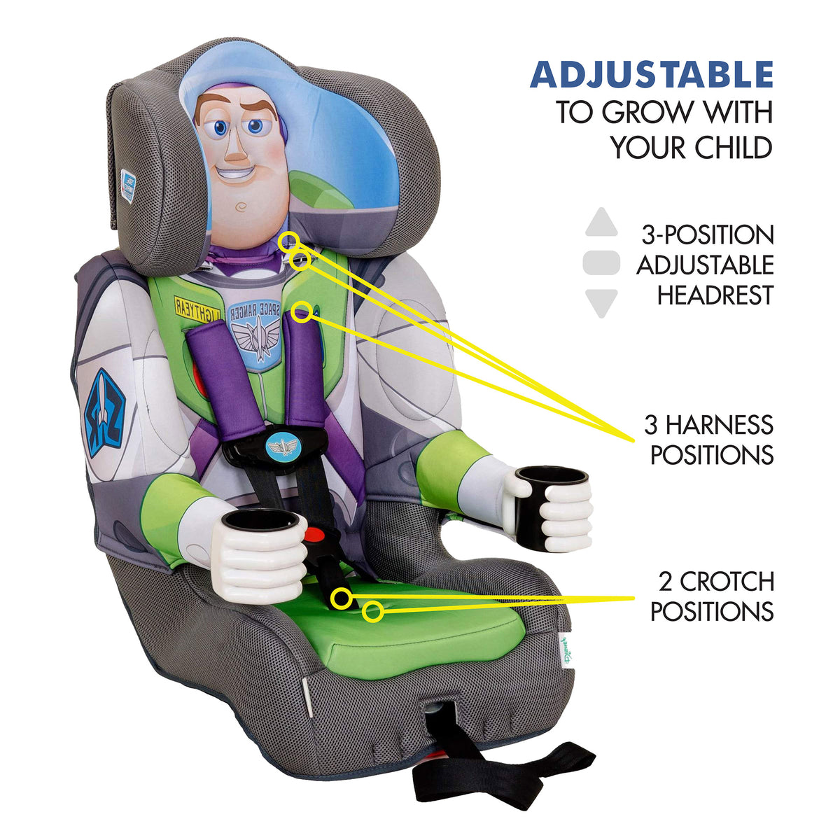 KidsEmbrace Disney Buzz Lightyear Combination 5 Point Harness Booster Car Seat - VMInnovations