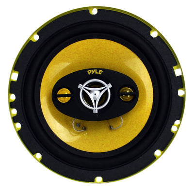 2) NEW PYLE PLG6.4 6.5" 300w 4-Way Car Audio Coaxial Speakers Stereo Yellow