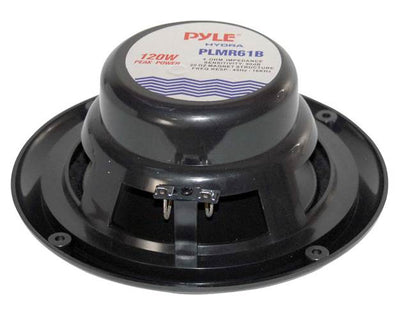 2) NEW PYLE PLMR61B 6.5" 120W Marine/Boat Dual Cone Waterproof Speakers PAIR