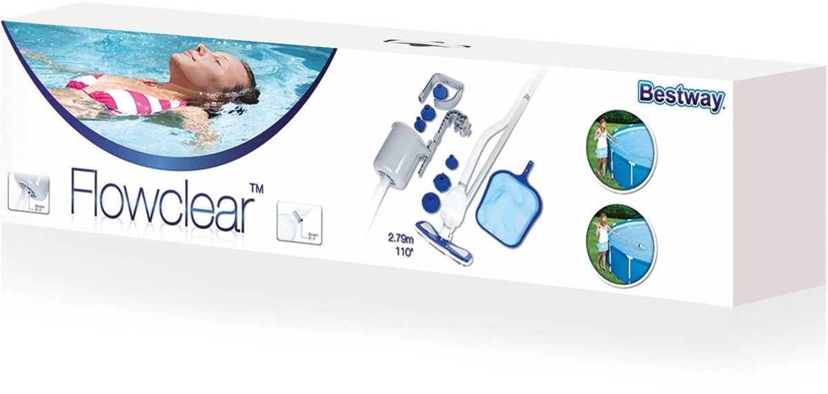 Bestway 31.3ft x 16ft x 52in Pool Set with Vacuum, Maintenance Kit and Skimmer