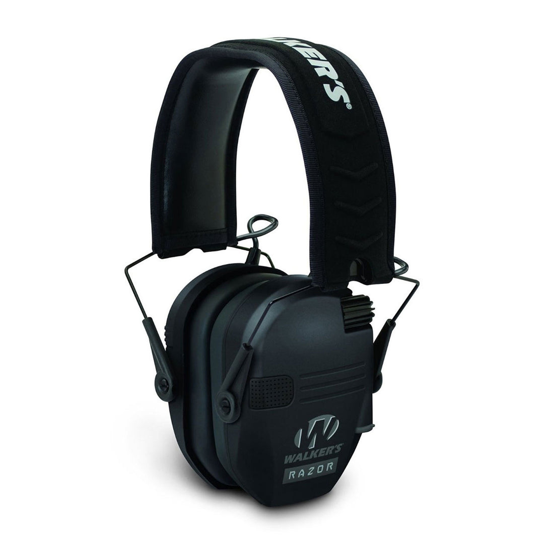 Walker's Razor Slim Shooter Black Electronic Folding Hearing Protection Earmuffs