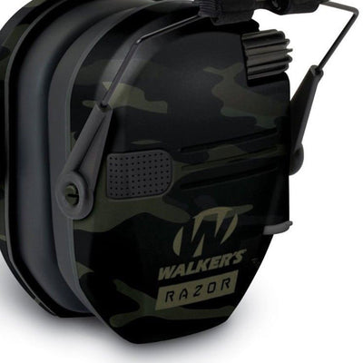 Walkers Razor Slim Electronic Ear Muffs with NRR 23 dB, Gray Multicam