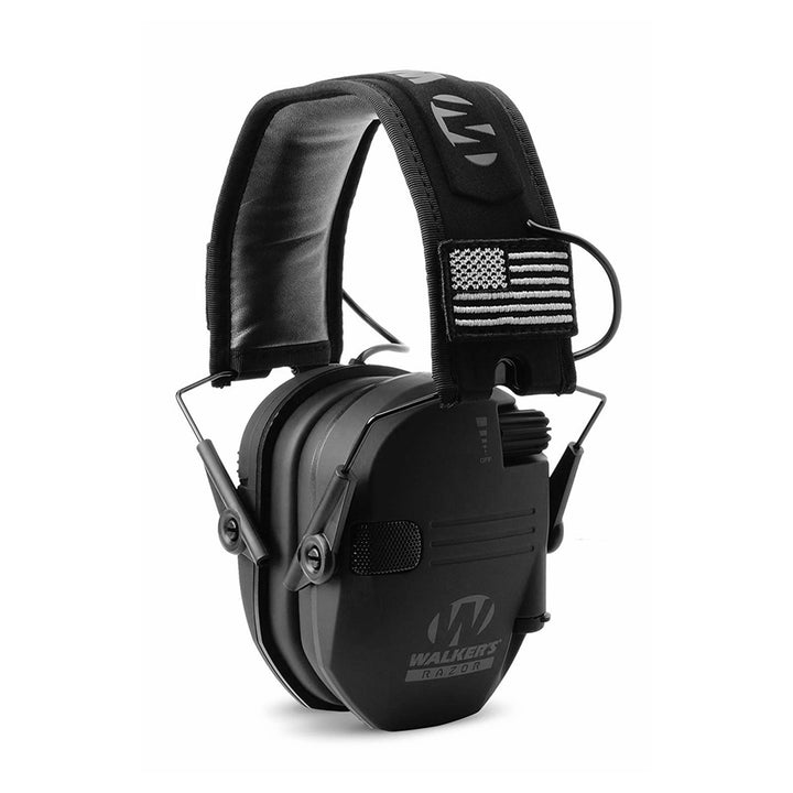 Walker's Razor Slim Shooter Electronic Hearing Protection Earmuff, Black Patriot