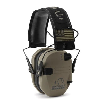 Walkers Razor Slim Electronic Ear Muffs with NRR 23 dB, Tan Patriot (Open Box)