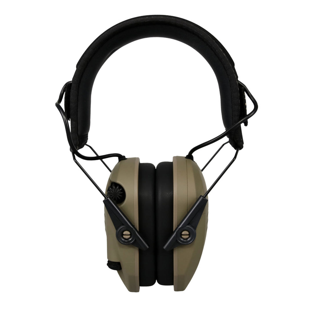 Walkers Razor Slim Shooter Electronic Folding Ear Protection Muffs, Tan Patriot