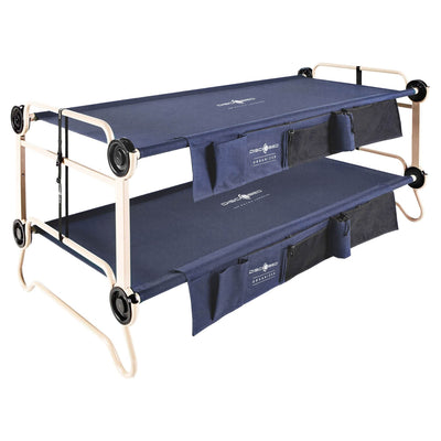 Disc-O-Bed XL Cam-O-Bunk Bunked Double Cot with Organizers, Navy Blue (Open Box)