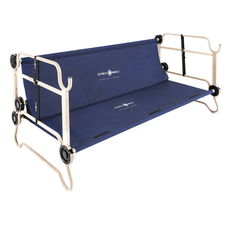 Disc-O-Bed XL Cam-O-Bunk Bunked Double Cot with Organizers, Navy Blue (Open Box)