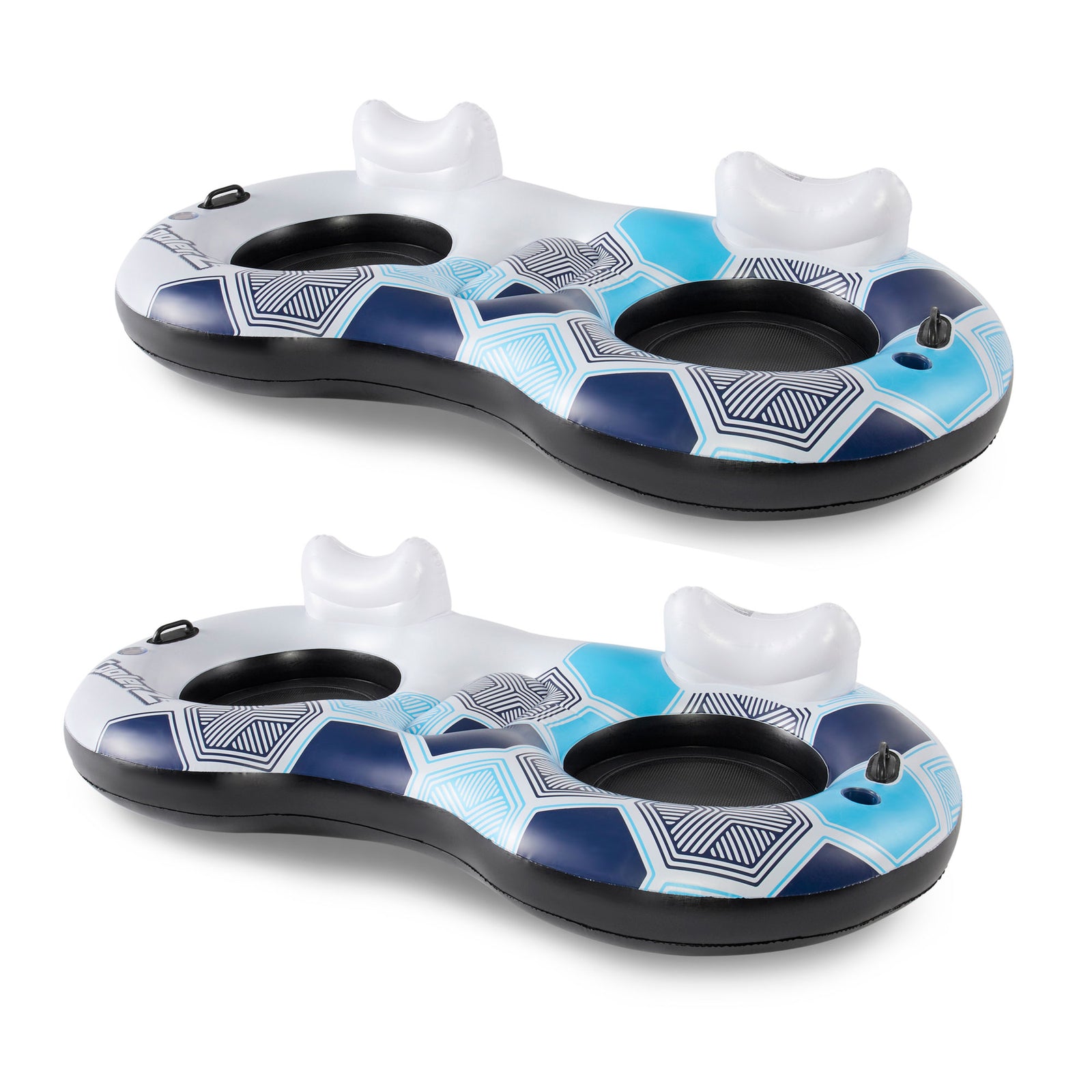 Bestway Rapid Rider Inflatable Round 2 Person Water Tube w/ Handles (2 Pack) - VMInnovations