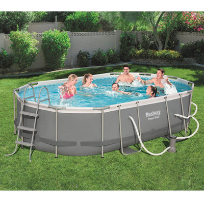 Bestway Steel 16' x 10' x 42" Metal Above Ground Pool Set and Maintenance Kit