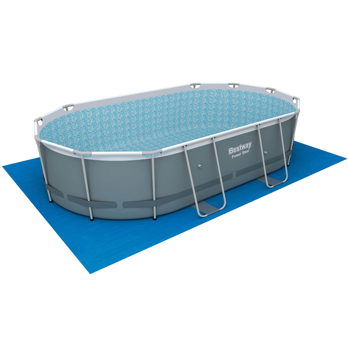 Bestway 16ft x 10ft x 42in Steel Frame Pool Set with Skimmer and Maintenance Kit