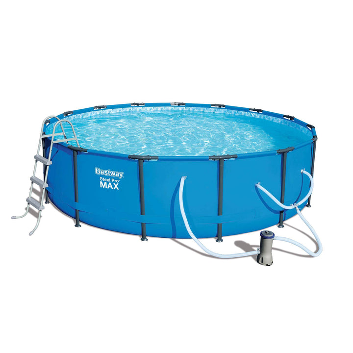 Bestway Steel Pro Max 15ft Frame Above Ground Swimming Pool Set w/ Pump & Filter
