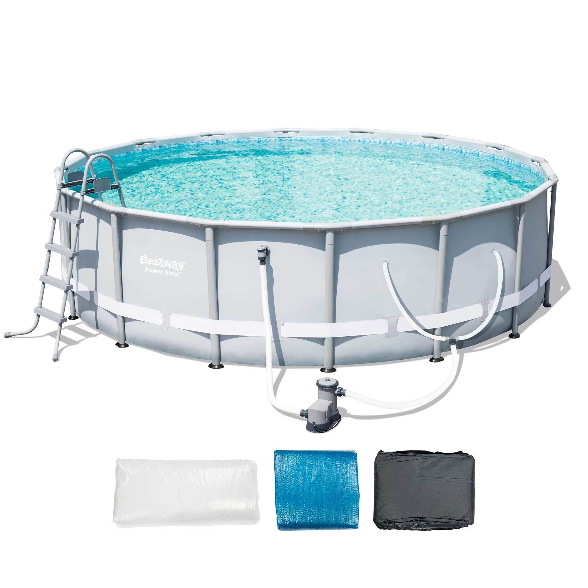 Bestway 16-Foot Frame Pool Set + Aquatronix Autonomous Pool Cleaning Robot