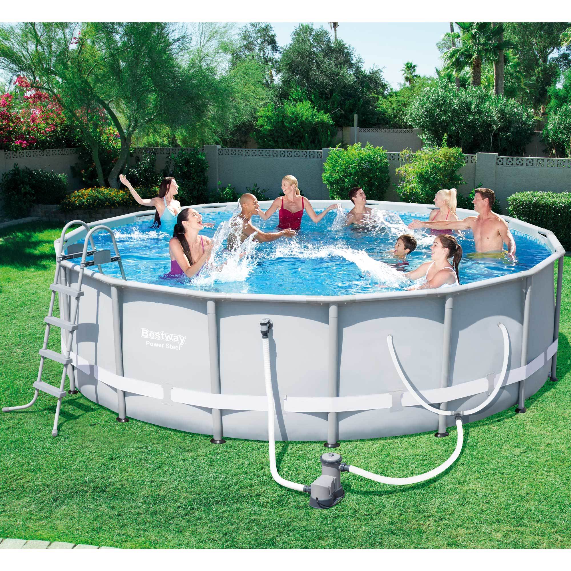 Bestway 16-Foot Frame Pool Set + Aquatronix Autonomous Pool Cleaning Robot