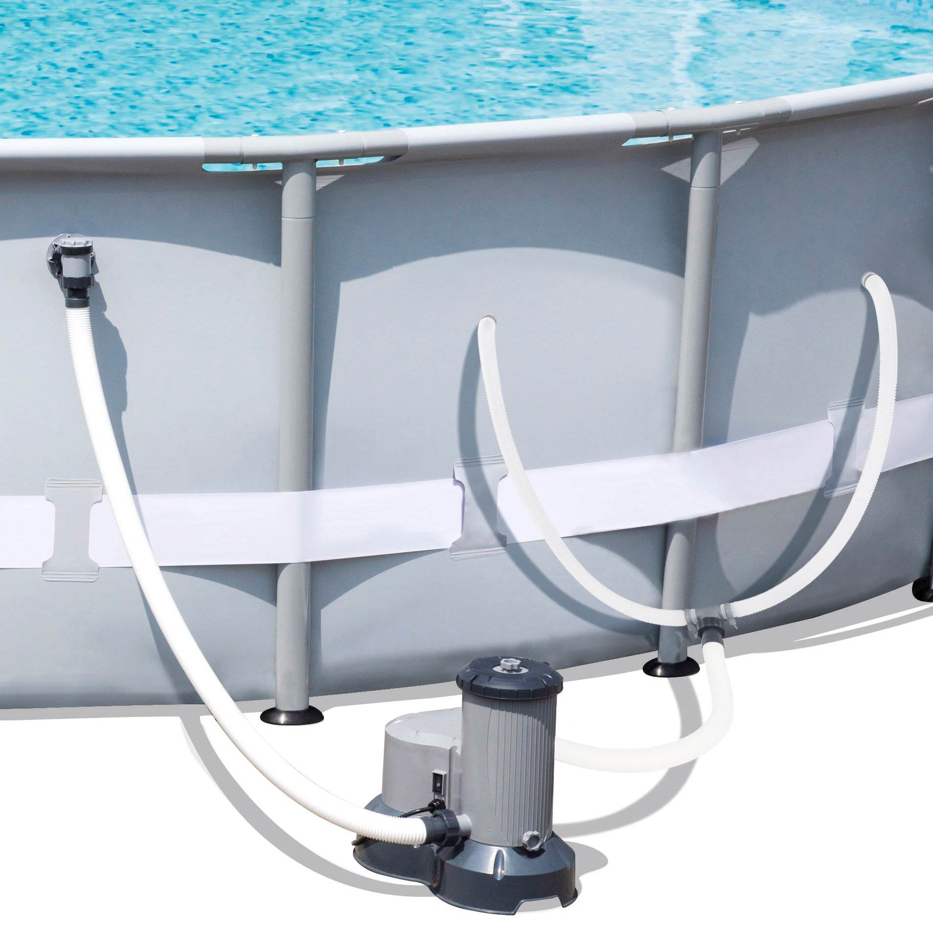Bestway Steel 20ft x 48in Above Ground Swimming Pool & Pump & Surface Skimmer - VMInnovations