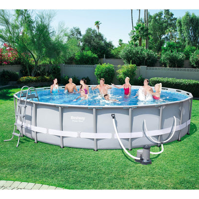 Bestway Steel 20ft x 48in Above Ground Swimming Pool & Pump & Surface Skimmer - VMInnovations