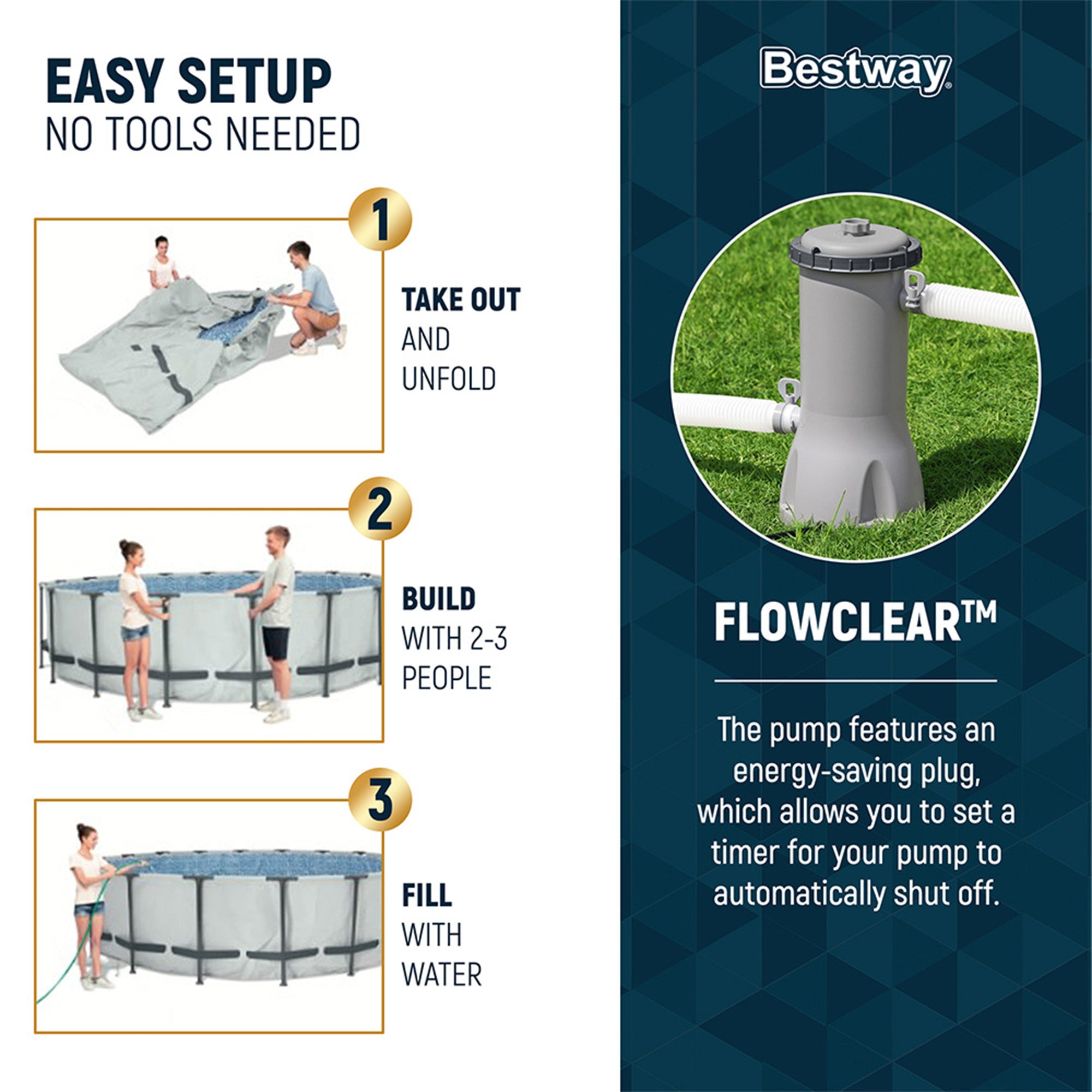 Bestway 18 Ft x 48 Inch Steel Pro Round Frame Above Ground Pool Set with Skimmer