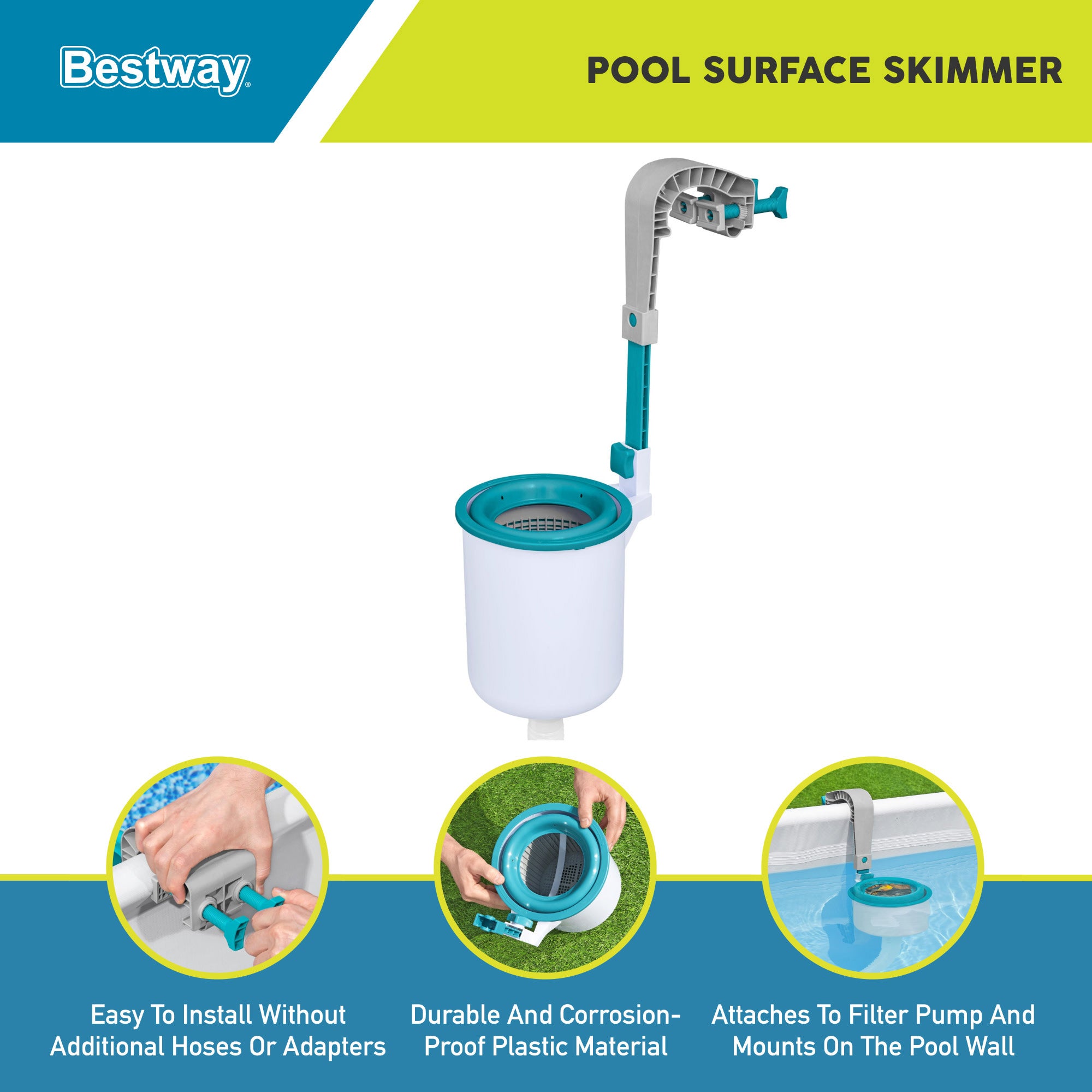 Bestway 18 Ft x 48 Inch Steel Pro Round Frame Above Ground Pool Set with Skimmer