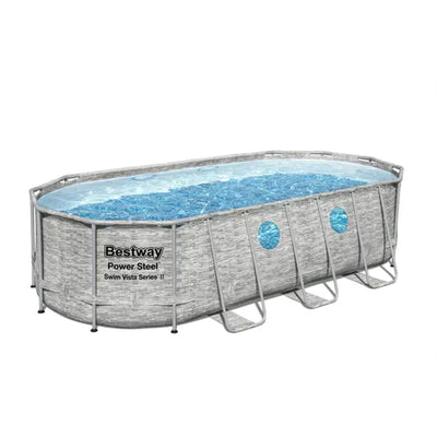 Bestway Power Steel Swim Vista 18ft x 9ft x 48in Above Ground Swimming Pool Set - VMInnovations