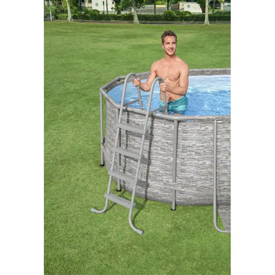 Bestway Power Steel Swim Vista 18ft x 9ft x 48in Above Ground Swimming Pool Set - VMInnovations