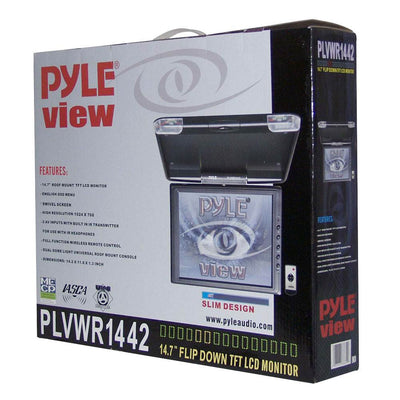 PYLE 15" TFT Flip Down Car Monitor/IR Roof Mount Video