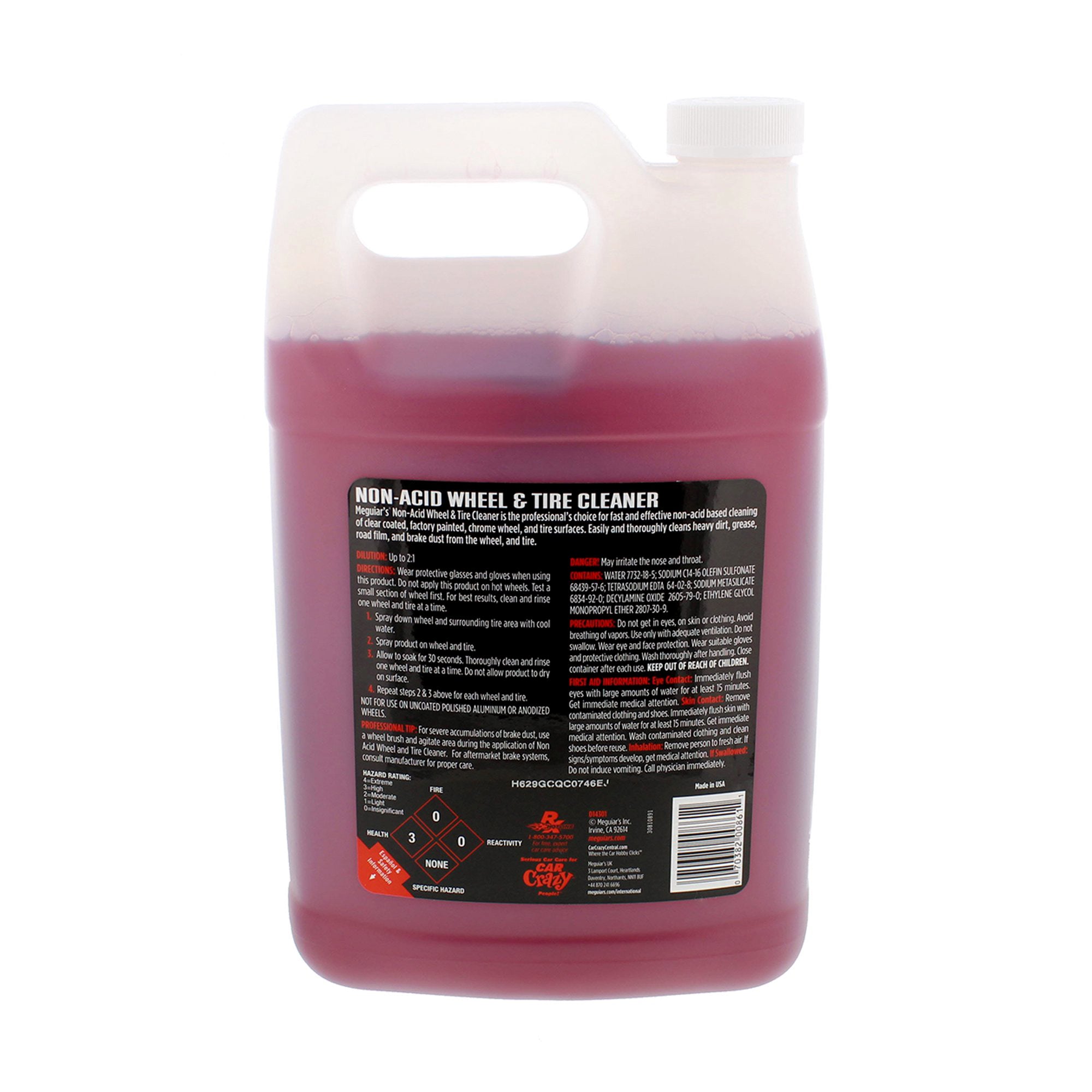 Meguiar's Non Acid Tire & Wheel Cleaner Exterior Car Maintenance Care, 1 Gallon