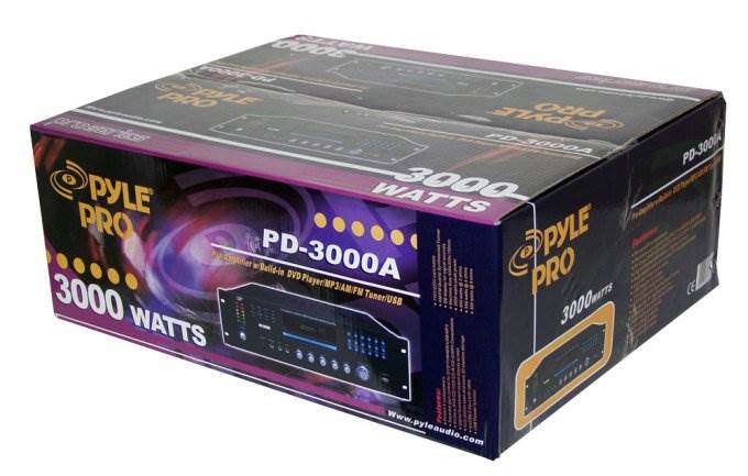 PYLE Home PD3000A 3000W 4 Channel Audio Receiver DVD/CD/MP3/USB Input - Open Box