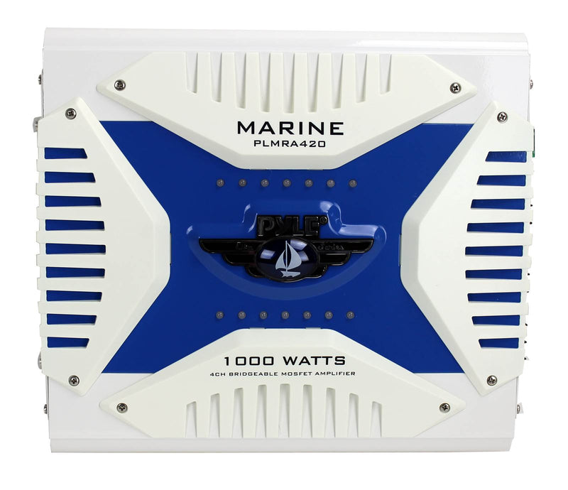 Pyle PLMRA420 Waterproof 1000 W 4 Channel Marine Power Audio Mosfet Amplifier