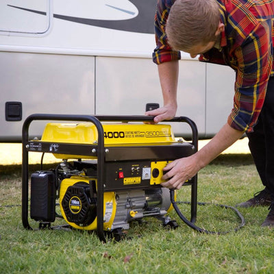 Champion 3500 Watt Gas Powered Generator + Storm Shield Severe Weather Cover