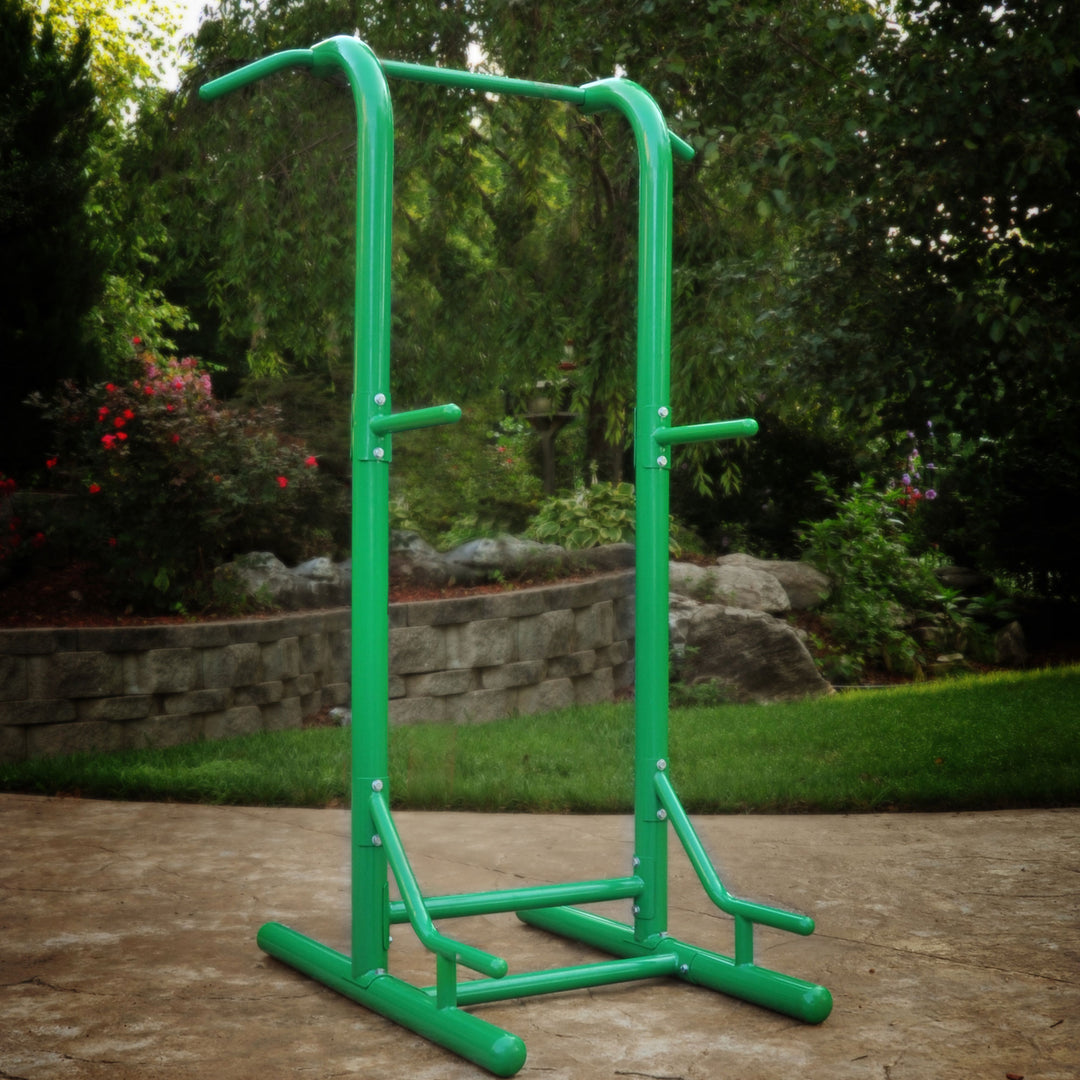 Stamina Products Steel Multi Use Outdoor Fitness Power Tower, Green (Open Box) - VMInnovations