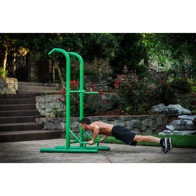 Stamina Products Steel Multi Use Outdoor Fitness Power Tower, Green (Used) - VMInnovations