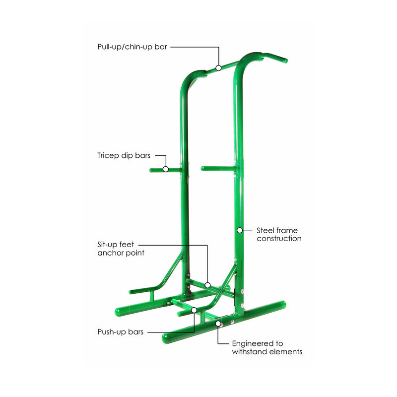 Stamina Products Steel Multi Use Outdoor Fitness Power Tower, Green (Used)