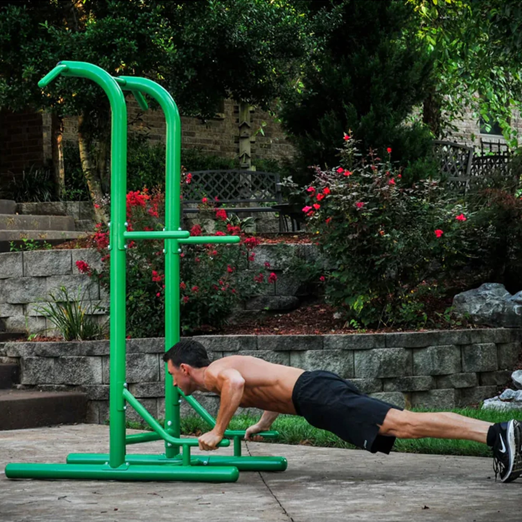 Stamina Products Outdoor Fitness Multi Use Strength Training Power Tower, Green - VMInnovations