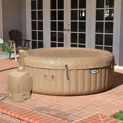 Intex PureSpa 4 Person Inflatable Hot Tub + Spa and Hot Tub Water Softening Kit