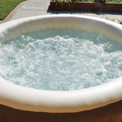 Intex PureSpa 4 Person Inflatable Hot Tub + Spa and Hot Tub Water Softening Kit