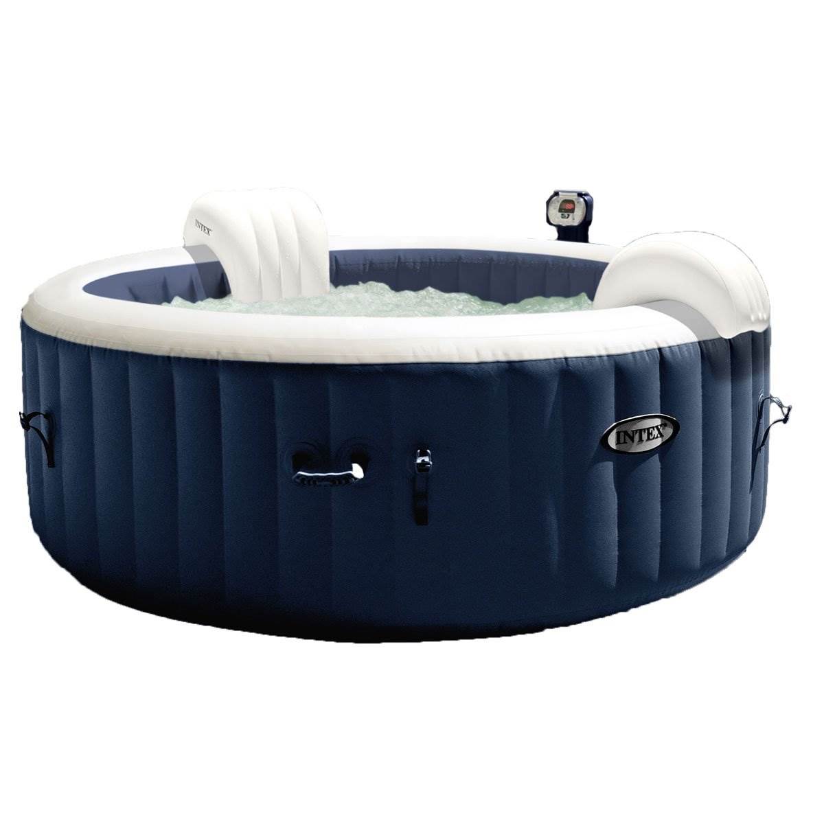 Intex PureSpa 4 Person Inflatable Hot Tub + SpaGuard 3 Month Water Softening Kit