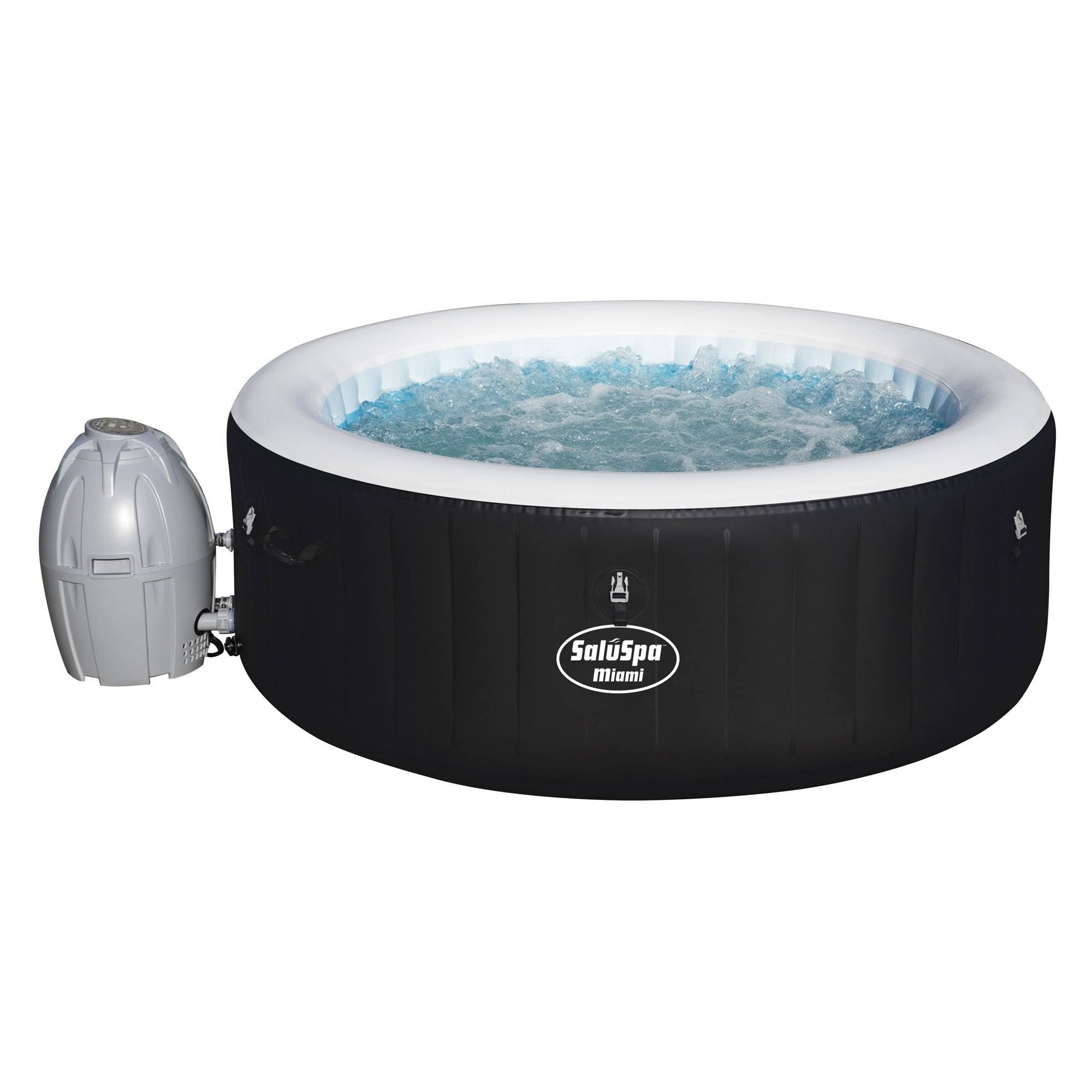 Bestway SaluSpa 4-Person Inflatable Hot Tub + SpaGuard Water Softening Kit - VMInnovations