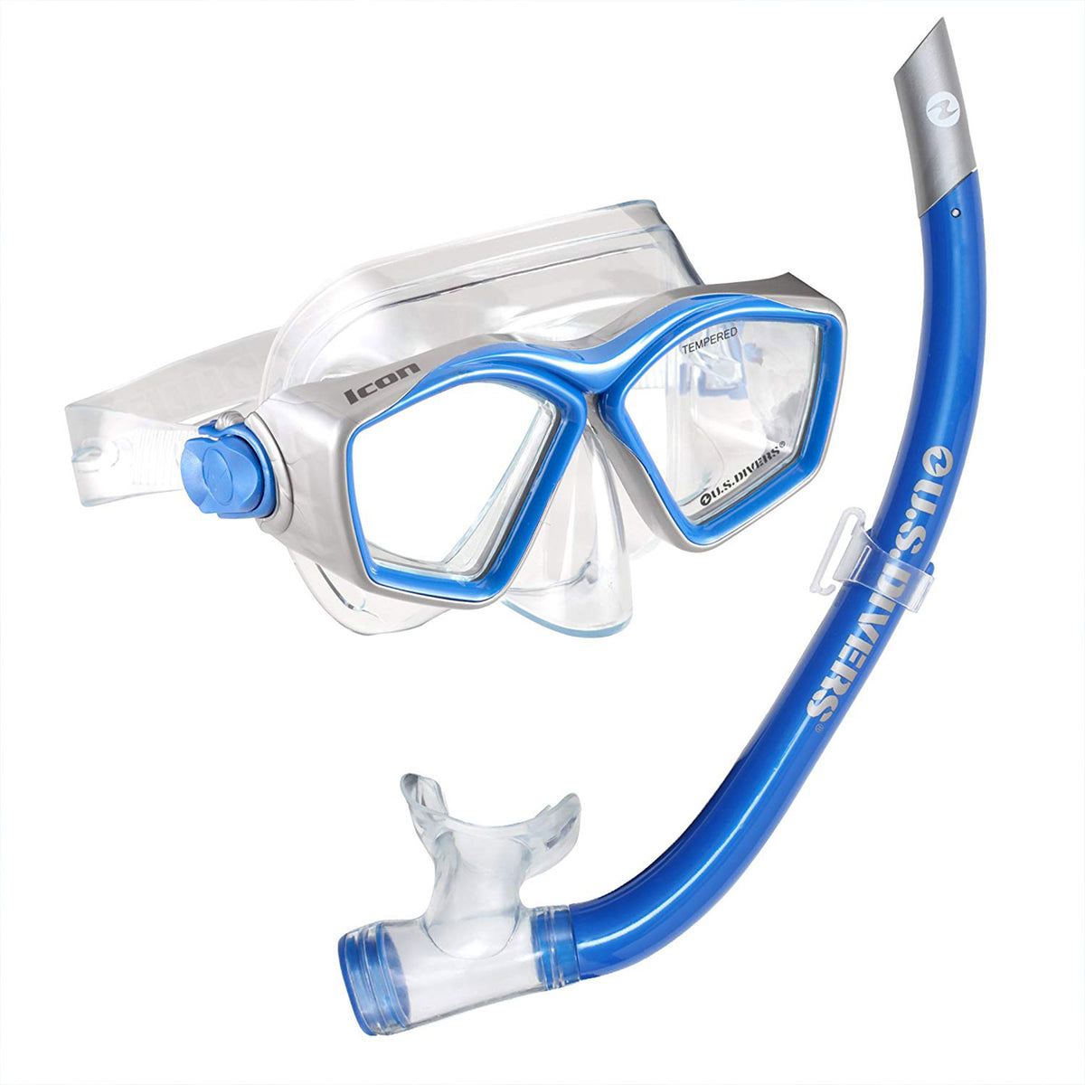 U.S. Divers Icon Mask and Snorkel Set for Adults (One Size Fits Most) (Open Box)