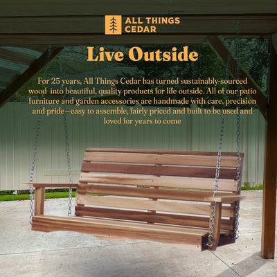 All Things Cedar Natural Handcrafted Western Red Cedar 4-Foot Porch Swing (Used)