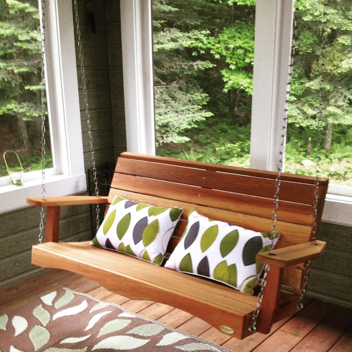 All Things Cedar Natural Handcrafted Red Cedar 4-Foot Porch Swing (Open Box) - VMInnovations