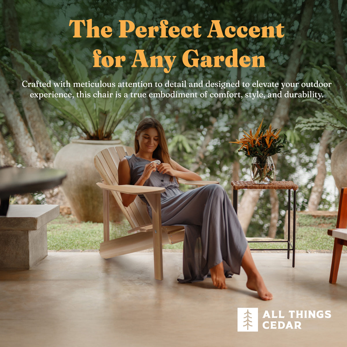 All Things Cedar AT20 Wood Western Red Cedar Outdoor Adirondack Chair (Open Box)
