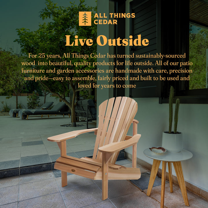 All Things Cedar Athena Adirondack Cedar Outdoor Patio Chair with Wide Arm Rest