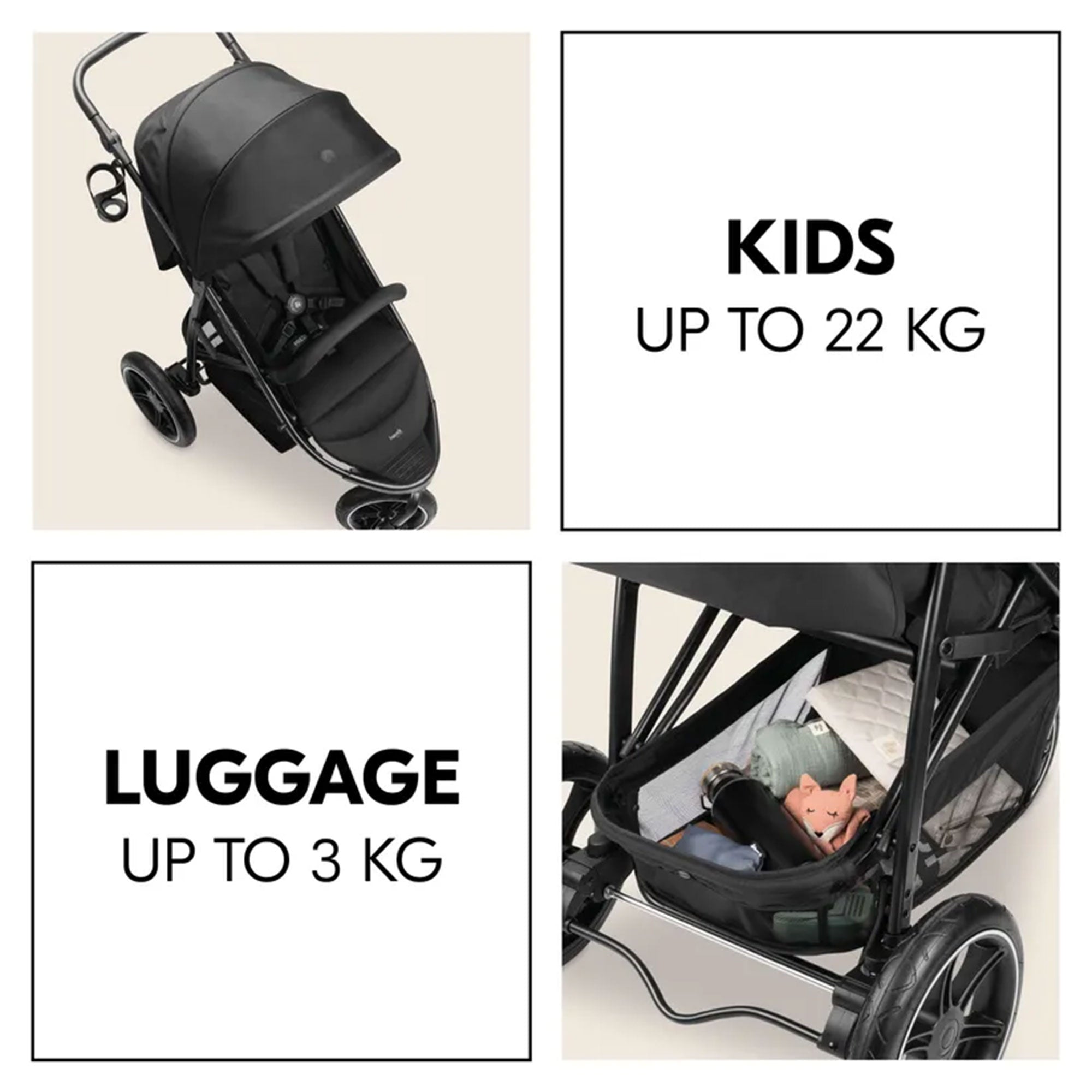 hauck Stroller Rapid 3 Air Reclining Seat, Compact Stroller, Air Tires(Open Box) - VMInnovations