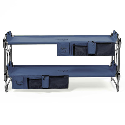 Disc-O-Bed Youth Kid-O-Bunk Benchable Bunk Double Cot w/ 2 Shelf Hanging Cabinet - VMInnovations