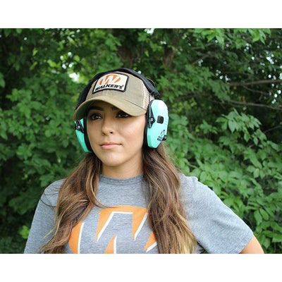 Walker's Razor Slim Shooter Teal Electronic Hearing Protection Earmuff w/ Case